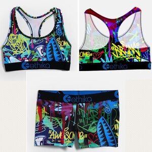 Ethika BMR Ascended Sports Bra & Boy Shorts Set Size Small